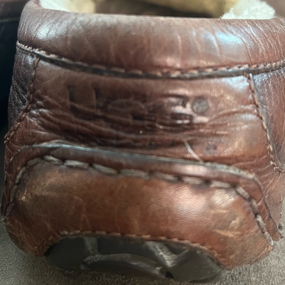 Mens UGG Shearling Leather Slippers Size-12 - Picture 4 of 11